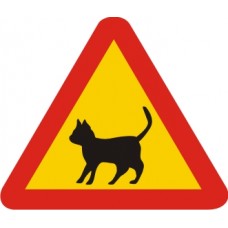 Varningsskylt - katt